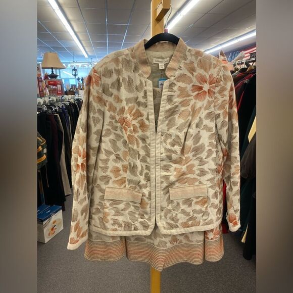 Coldwater Creek Sz. 18 Tan/Brown/Rust Suit - Picture 1 of 5